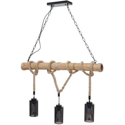 Décoshop26 - BambooCord3x - metal negro - Lámpara colgante Décoshop26 - BambooCord3x - metal negro - Lámpara colgante