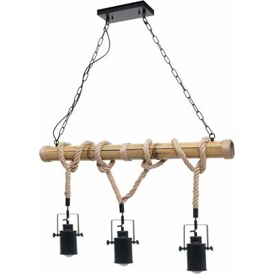 DÉCOSHOP26 - 040004047 - Negro - Cuerda de bambú - Lámpara colgante DÉCOSHOP26 - 040004047 - Negro - Cuerda de bambú - Lámpara colgante