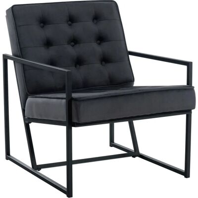 Décoshop26 - FAL10546 - Terciopelo gris - Lounge chair Décoshop26 - FAL10546 - Terciopelo gris - Lounge chair