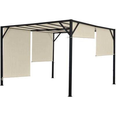 Décoshop26 - Pérgola con estructura de acero 6cm + Techo 4x3m - Pérgola Décoshop26 - Pérgola con estructura de acero 6cm + Techo 4x3m - Pérgola