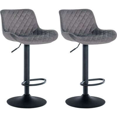 Décoshop26 - TDB10608 - Gris - Terciopelo - Bar Stool Décoshop26 - TDB10608 - Gris - Terciopelo - Bar Stool