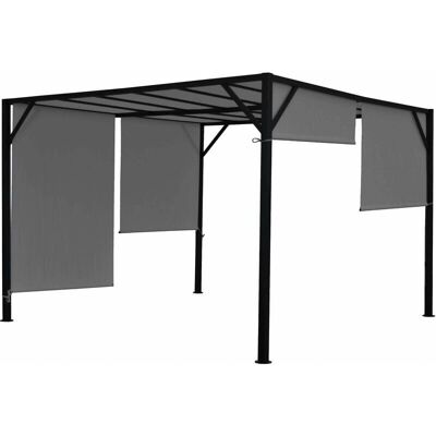 DÉCOSHOP26 Pérgola de jardín - Paneles deslizantes ajustables, UV30+ - 4x3m DÉCOSHOP26 Pérgola de jardín - Paneles deslizantes ajustables, UV30+ - 4x3m