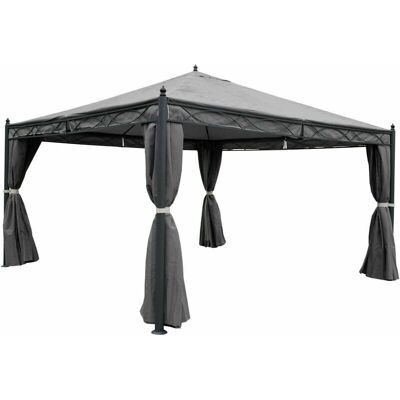 Décoshop26 Pergola Pavillon - Protection UV 50+ - Toit étanche - Structure en acier 7cm - Moustiquaire - 4x4m - Publicité Décoshop26 Pergola Pavillon - Protection UV 50+ - Toit étanche - Structure en acier 7cm - Moustiquaire - 4x4m - Publicité