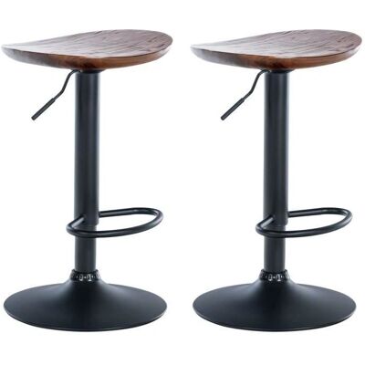 Décoshop26 Modelo TDB10599 Taburetes de barra de madera oscura y metal negro Décoshop26 Modelo TDB10599 Taburetes de barra de madera oscura y metal negro