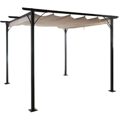 Décoshop26 Modelo 040004110 - Pérgola de Acero Estable con Techo Retráctil Décoshop26 Modelo 040004110 - Pérgola de Acero Estable con Techo Retráctil