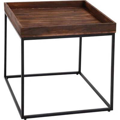 Décoshop26 MED04076 marrón oscuro madera de paulownia hierro Mesa de centro Décoshop26 MED04076 marrón oscuro madera de paulownia hierro Mesa de centro