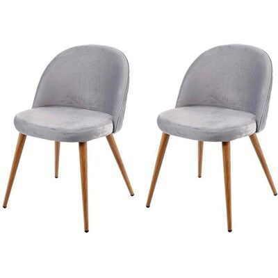 Décoshop26 Modelo CDS04418 Juego de 2 sillas de terciopelo gris claro Décoshop26 Modelo CDS04418 Juego de 2 sillas de terciopelo gris claro