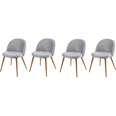 Décoshop26 CDS04518 - velluto grigio chiaro - gambe in legno - Sedia da pranzo Décoshop26 CDS04518 - velluto grigio chiaro - gambe in legno - Sedia da pranzo