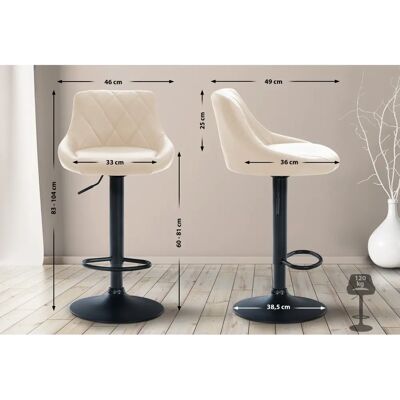 DÉCOSHOP26 TDB10582 Tabouret de bar PU crème avec repose-pieds en métal noir - Publicité DÉCOSHOP26 TDB10582 Tabouret de bar PU crème avec repose-pieds en métal noir - Publicité