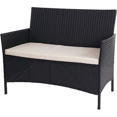 Décoshop26 MDJ04134 - Banco da giardino in polirattan antracite con cuscino Décoshop26 MDJ04134 - Banco da giardino in polirattan antracite con cuscino