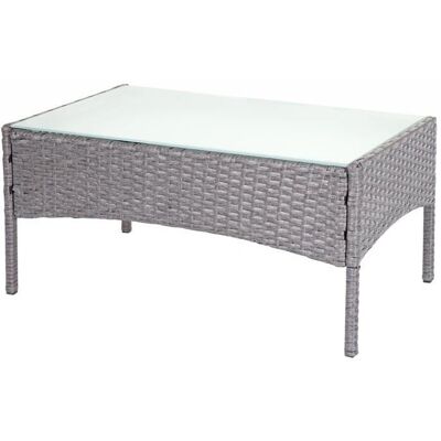 Décoshop26 Mesa auxiliar de jardín Polirratán Gris - Jardín/Interior Décoshop26 Mesa auxiliar de jardín Polirratán Gris - Jardín/Interior
