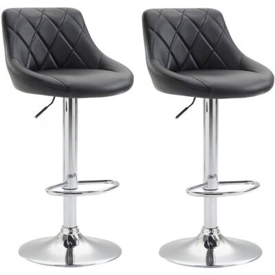 Mobikasa 2x Taburetes de Bar Cuero Sintético Negro - Bar stools Mobikasa 2x Taburetes de Bar Cuero Sintético Negro - Bar stools
