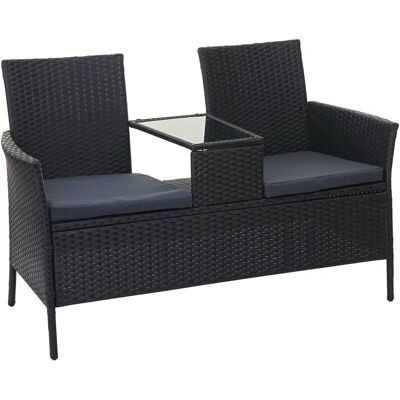 Décoshop26 Juego de Banco de Jardín - Gris Oscuro - Ratán Sintético Duradero Décoshop26 Juego de Banco de Jardín - Gris Oscuro - Ratán Sintético Duradero