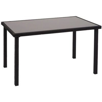 Décoshop26 Modelo 040005084 - Mesa de polirratán, tapa de cristal, 120x75cm, negra Décoshop26 Modelo 040005084 - Mesa de polirratán, tapa de cristal, 120x75cm, negra