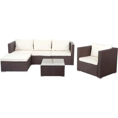 DÉCOSHOP26 - 040004227 - Polyrattan brun - Ensemble de mobilier de jardin - Publicité DÉCOSHOP26 - 040004227 - Polyrattan brun - Ensemble de mobilier de jardin - Publicité