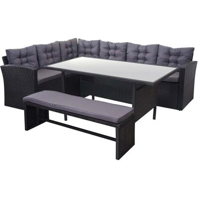 Decoshop26 - 04_0003045 - polyrotin - nero - Set giardino Decoshop26 - 04_0003045 - polyrotin - nero - Set giardino