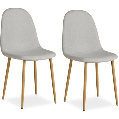 DECOSHOP26 - CDS06104 - Lino gris - Patas de madera - Sillas DECOSHOP26 - CDS06104 - Lino gris - Patas de madera - Sillas