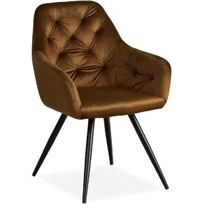 DÉCOSHOP26 - CDS06005 - Terciopelo marrón - Dining chair DÉCOSHOP26 - CDS06005 - Terciopelo marrón - Dining chair
