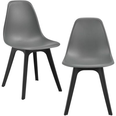 HELLOSHOP26 Modelo - Silla de plástico - Gris y negro - Silla de comedor de 83cm HELLOSHOP26 Modelo - Silla de plástico - Gris y negro - Silla de comedor de 83cm