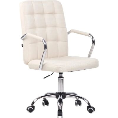 Décoshop26 - BUR10636 - Cream Fabric - Wheeled - Office Chair - Publicité Décoshop26 - BUR10636 - Cream Fabric - Wheeled - Office Chair - Publicité