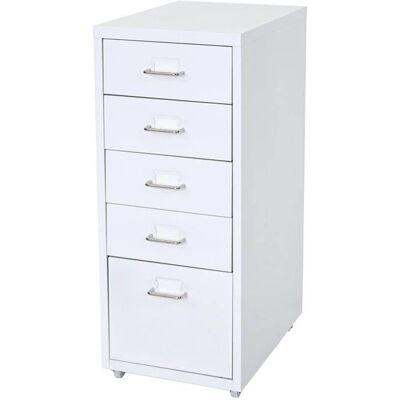 DÉCOSHOP26 Mobile in Acciaio Bianco 5 Cassetti - Arredo Ufficio DÉCOSHOP26 Mobile in Acciaio Bianco 5 Cassetti - Arredo Ufficio
