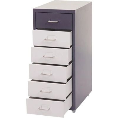 DÉCOSHOP26 - Cajonera con ruedas 6 cajones - 69x28x41 cm DÉCOSHOP26 - Cajonera con ruedas 6 cajones - 69x28x41 cm