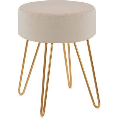 Décoshop26 - TABO09078 - velluto crema - Stool Décoshop26 - TABO09078 - velluto crema - Stool