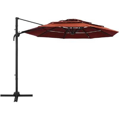 Helloshop26 - Parasol 4 Niveles Aluminio 3x3m - Sombrilla de jardín Helloshop26 - Parasol 4 Niveles Aluminio 3x3m - Sombrilla de jardín