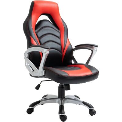 Décoshop26 - BUR10607 - Noir et rouge - Chaise gaming - Publicité Décoshop26 - BUR10607 - Noir et rouge - Chaise gaming - Publicité