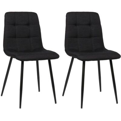 Décoshop26 Modèle CDS101107 Ensemble de 2 chaises modernes en tissu noir - Publicité Décoshop26 Modèle CDS101107 Ensemble de 2 chaises modernes en tissu noir - Publicité