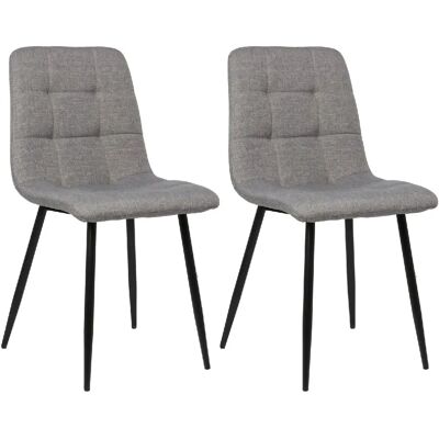 Décoshop26 Modèle CDS101105 Chaises de salle à manger en tissu gris lot de 2 - Publicité Décoshop26 Modèle CDS101105 Chaises de salle à manger en tissu gris lot de 2 - Publicité