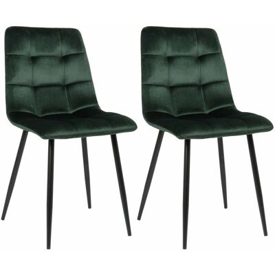 Décoshop26 - CDS10100 - Verde Terciopelo - Conjunto de sillas Décoshop26 - CDS10100 - Verde Terciopelo - Conjunto de sillas