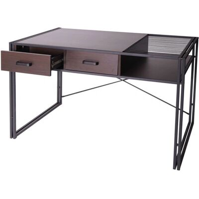 DÉCOSHOP26 - Escritorio industrial - Marrón oscuro - Escritorio DÉCOSHOP26 - Escritorio industrial - Marrón oscuro - Escritorio
