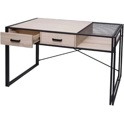 Décoshop26 Modèle 040001450 Bureau industriel chêne avec tiroirs - Publicité Décoshop26 Modèle 040001450 Bureau industriel chêne avec tiroirs - Publicité