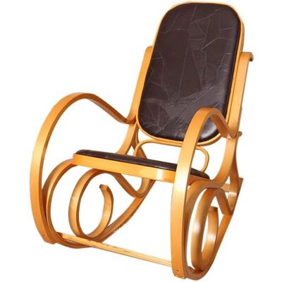 Décoshop26 Sillón mecedor de madera clara - Mueble relajante Décoshop26 Sillón mecedor de madera clara - Mueble relajante