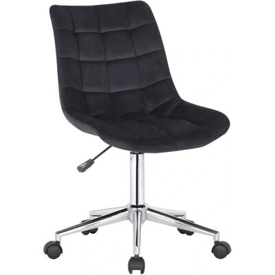 Décoshop26 - BUR10600 - Terciopelo negro - Silla de oficina Décoshop26 - BUR10600 - Terciopelo negro - Silla de oficina
