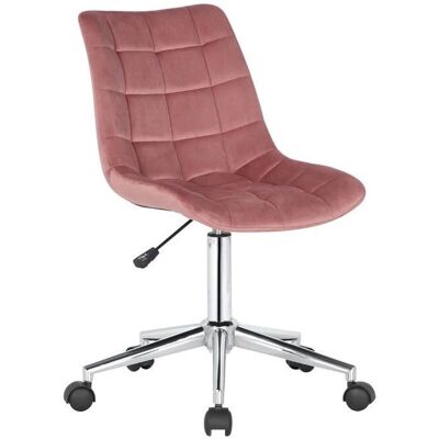 Décoshop26 - BUR10598 - Velours rose - Chaise de bureau - Publicité Décoshop26 - BUR10598 - Velours rose - Chaise de bureau - Publicité