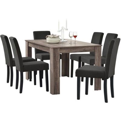 MOBIKASA - 030004238 - Roble antiguo oscuro - Juego de comedor MOBIKASA - 030004238 - Roble antiguo oscuro - Juego de comedor