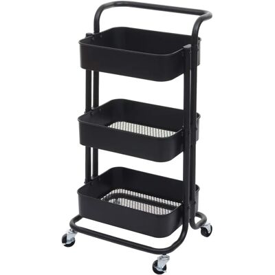 DÉCOSHOP26 - 040002433 - Nero - Acciaio verniciato a polvere - Carrello bar DÉCOSHOP26 - 040002433 - Nero - Acciaio verniciato a polvere - Carrello bar