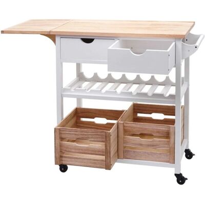 Chariot de cuisine en pin Décoshop26 avec étagères - Chariot de cuisine - Publicité Chariot de cuisine en pin Décoshop26 avec étagères - Chariot de cuisine - Publicité