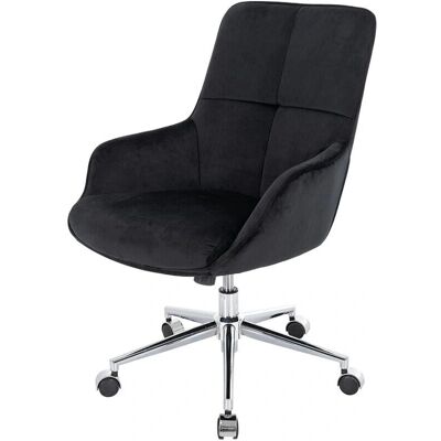 Décoshop26 - BUR04102 - terciopelo negro - reposabrazos regulables - silla de oficina Décoshop26 - BUR04102 - terciopelo negro - reposabrazos regulables - silla de oficina