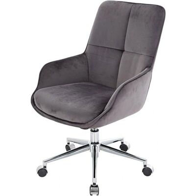 DECOSHOP26 - BUR04101 - Terciopelo gris oscuro - Silla de oficina DECOSHOP26 - BUR04101 - Terciopelo gris oscuro - Silla de oficina