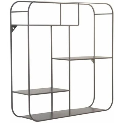 Décoshop26 - ETA05033 - Gris - 4-estantes - Estante de pared Décoshop26 - ETA05033 - Gris - 4-estantes - Estante de pared