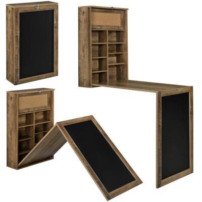 HELLOSHOP26 Escritorio plegable de pared 156 cm - MDF con corcho y pizarra HELLOSHOP26 Escritorio plegable de pared 156 cm - MDF con corcho y pizarra