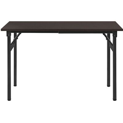 Table à manger réglable - 120x60x75-76,4cm Marron foncé et noir - Publicité Table à manger réglable - 120x60x75-76,4cm Marron foncé et noir - Publicité