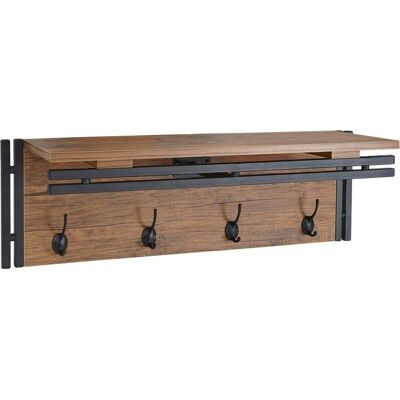 Décoshop26 Appendiabiti in quercia selvatica con 4 ganci - Montaggio a parete Décoshop26 Appendiabiti in quercia selvatica con 4 ganci - Montaggio a parete