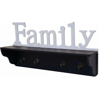 DÉCOSHOP26 - Family 4-hook 30x60x13 - Nero/Bianco DÉCOSHOP26 - Family 4-hook 30x60x13 - Nero/Bianco
