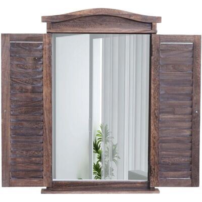 DÉCOSHOP26 - 040003702 - Marrón envejecido - Diseño de ventana - Espejo DÉCOSHOP26 - 040003702 - Marrón envejecido - Diseño de ventana - Espejo