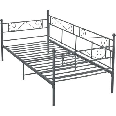 DÉCOSHOP26 - 030004910 - Grigio scuro - Letto DÉCOSHOP26 - 030004910 - Grigio scuro - Letto