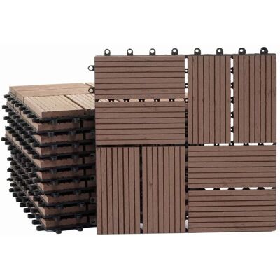 Decoshop26 - 040005442 - teca marrón - 30x30 cm - Losa de WPC Decoshop26 - 040005442 - teca marrón - 30x30 cm - Losa de WPC